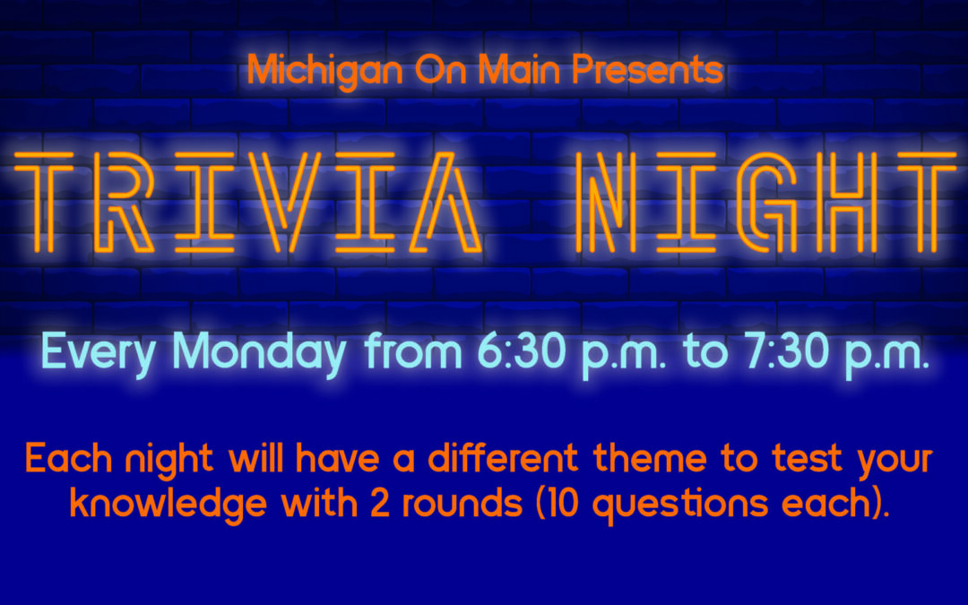 Tenders and Trivia Night!